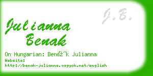 julianna benak business card